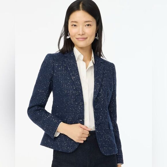 J Crew Sequin Tweed Schoolboy Blazer NWT - Picture 1 of 11